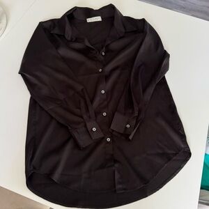 Women Black Satin Tops